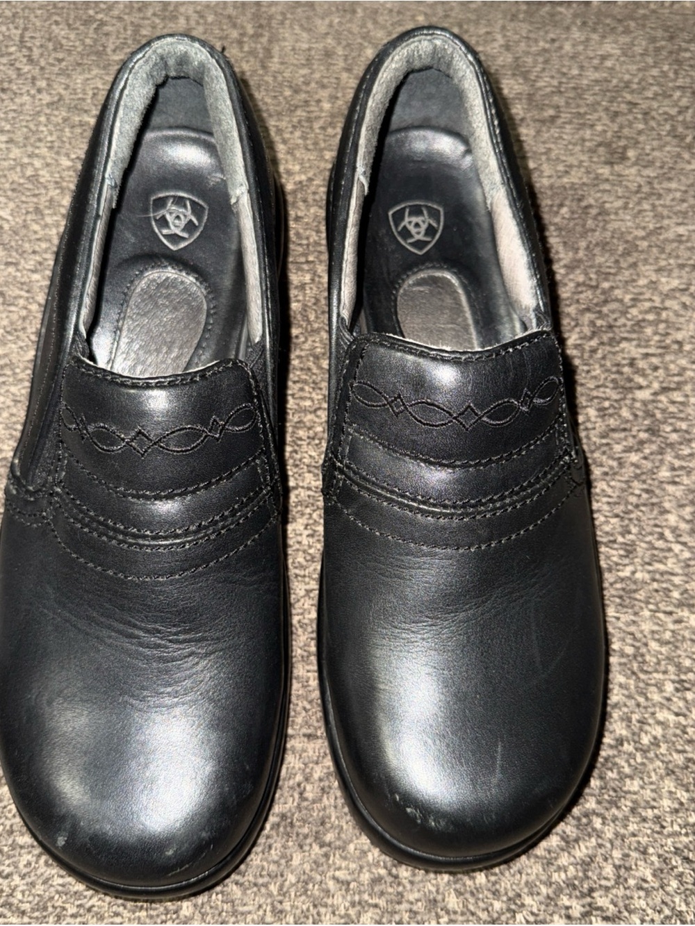 Ariat Black Leather Slip-On Comfort Shoes